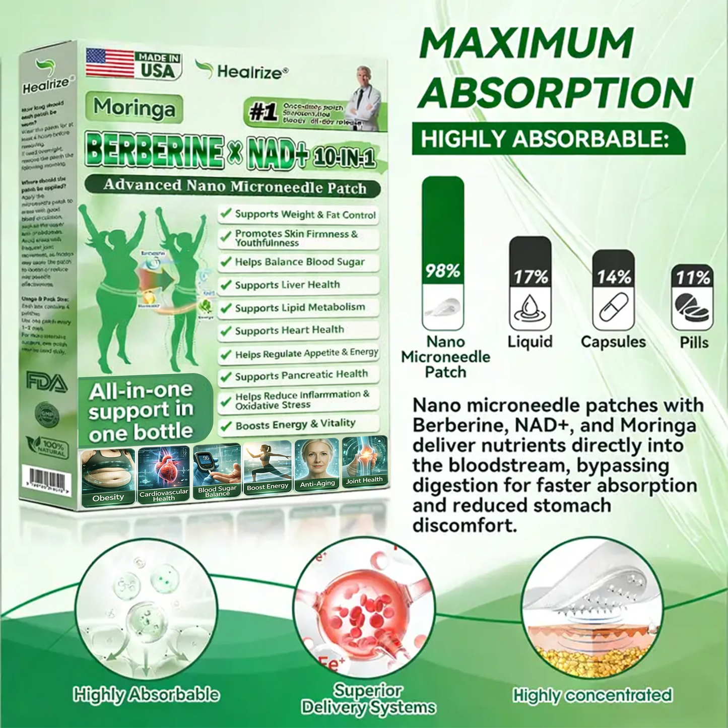 🇺🇸 𝐎𝐟𝐟𝐢𝐜𝐢𝐚𝐥 𝐔𝐒 𝐒𝐭𝐨𝐫𝐞 | 🧑‍⚕️🩺 𝐇𝐞𝐚𝐥𝐫𝐢𝐳𝐞® Moringa · Berberine × NAD+ 𝟏𝟎-𝐢𝐧-𝟏 𝐀𝐝𝐯𝐚𝐧𝐜𝐞𝐝 𝐍𝐚𝐧𝐨 𝐌𝐢𝐜𝐫𝐨𝐧𝐞𝐞𝐝𝐥𝐞 𝐏𝐚𝐭𝐜𝐡 — 𝐎𝐧𝐜𝐞 𝐃𝐚𝐢𝐥𝐲, 𝐕𝐢𝐬𝐢𝐛𝐥𝐞 𝐑𝐞𝐬𝐮𝐥𝐭𝐬 𝐢𝐧 𝟕 𝐃𝐚𝐲𝐬🔥