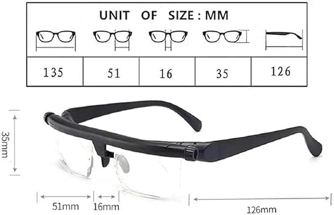 Adjustable Focus Glasses for Near and Far Sight
